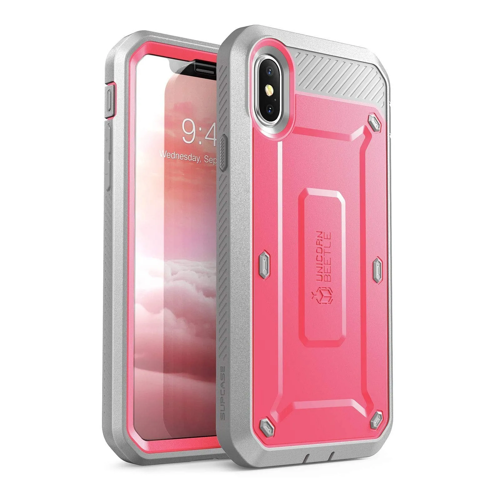 Protective Edge Layer iPhone X / XS Unicorn Beetle Pro Rugged Holster Case-Pink