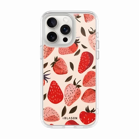iPhone 15 Pro Halo MagSafe Cute Phone Case - Strawberries Matte Feel
