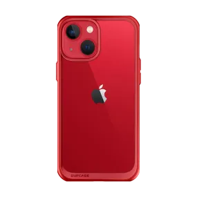 iPhone 14 6.1 inch Unicorn Beetle Style Slim Clear Case-Red Polished Touch Clear Surface