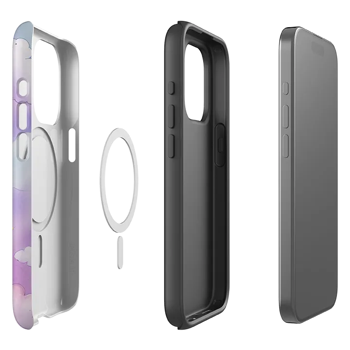 iPhone MagSafe Tough Case - Rainbow Clouds III Classic Pattern Smooth Pattern Finish