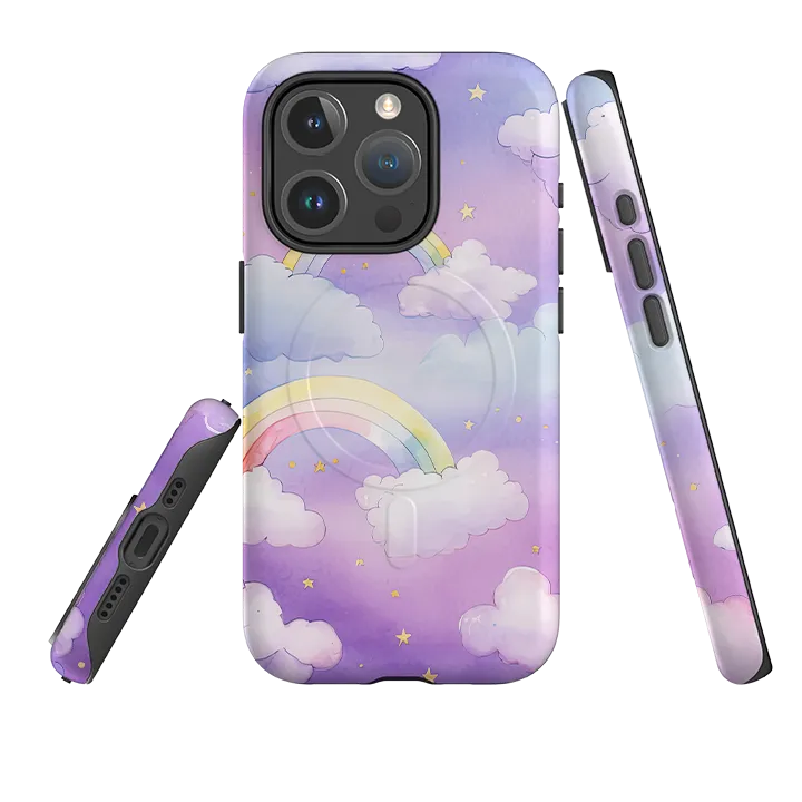 iPhone MagSafe Tough Case - Rainbow Clouds III Smooth Surface Protective Structure