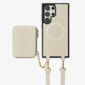 Unique Design Set- Samsung Galaxy Detachable Wireless Charging Crossbody Wallet Phone Case Set Hybrid Protection