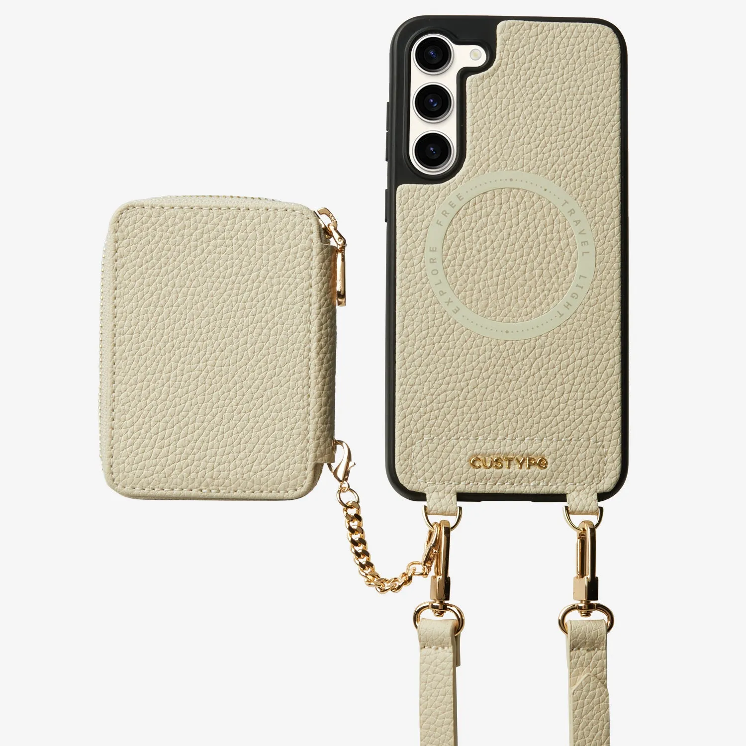 Elegant Appearance Unique Design Set- Samsung Galaxy Detachable Wireless Charging Crossbody Wallet Phone Case Set