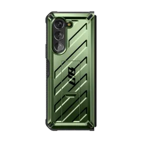 Minimal Pattern Galaxy Z Fold5 Unicorn Beetle Kickstand Case with Screen Protector-Dark Green