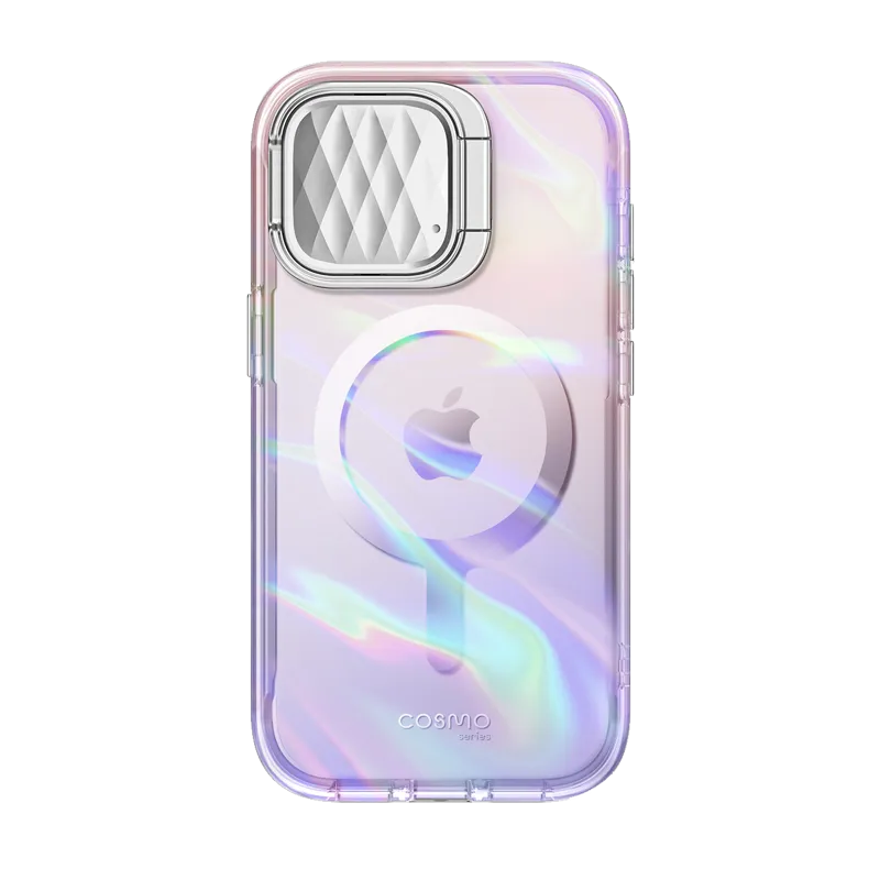 Gloss Finish iPhone 15 Pro Max Cosmo Mag Case - Pink Laser