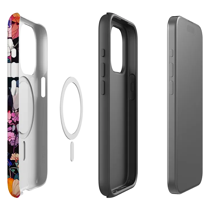 iPhone MagSafe Tough Case - Block Floral Minimal Grip Impact Resistant