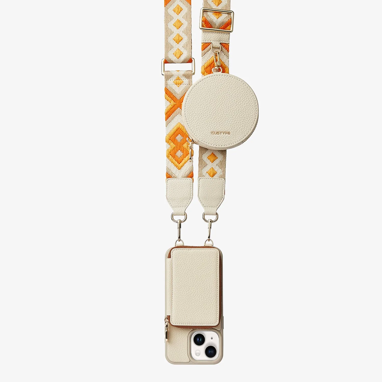 Vivid Kit- Webbing Crossbody Phone Case Round Pouch Set Refined Form Carbon Fiber