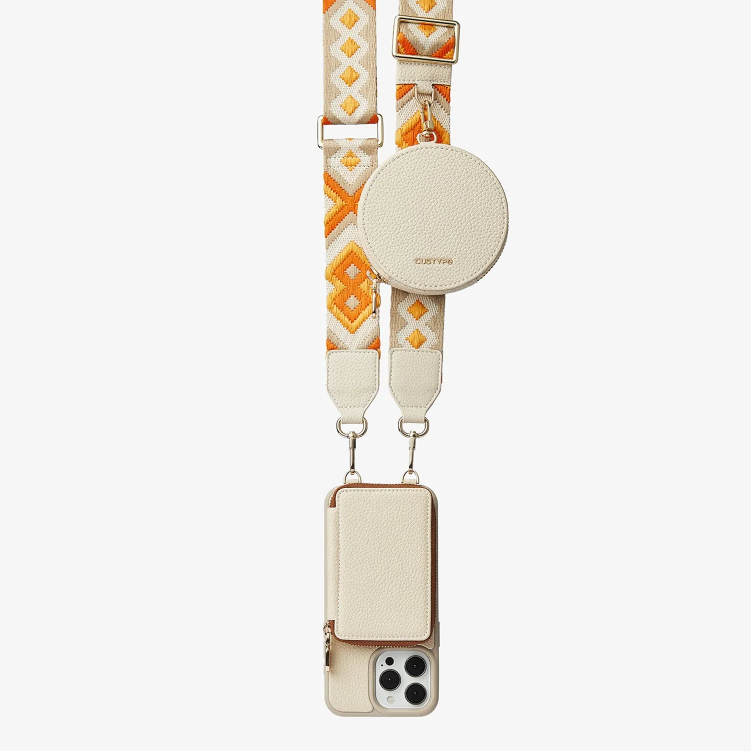 Vivid Kit- Webbing Crossbody Phone Case Round Pouch Set Flexible Fit Urban Style