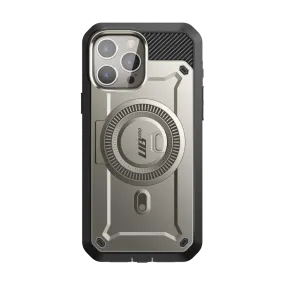 iPhone 15 Pro Max 6.7 inch Unicorn Beetle PRO MAG Rugged MagSafe Case-Titan Gray Minimal Detail Texture