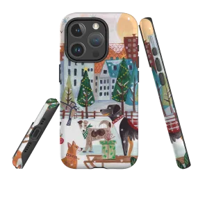 Stylish Edge iPhone MagSafe Tough Case - Christmas Dogs By Caroline Bonne Muller