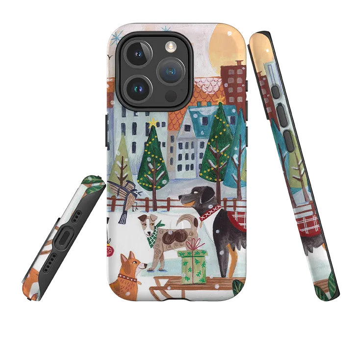 Stylish Edge iPhone MagSafe Tough Case - Christmas Dogs By Caroline Bonne Muller