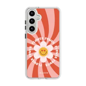 easy installation Galaxy S24 Halo MagSafe Cute Phone Case - Retro Flower Power