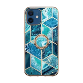 iPhone 12 Cosmo Snap Case - Ocean Blue Compact Pattern