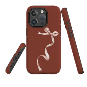 Matte Detail iPhone MagSafe Tough Case -  Wiggly Ribbons Brown