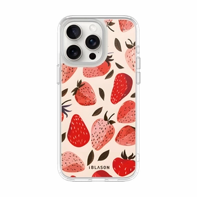 Flexible Shell iPhone 15 Pro Max Halo MagSafe Cute Phone Case - Strawberries