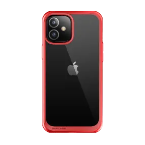 iPhone 12 mini 5.4 inch Unicorn Beetle Style Slim Clear Case-Red Hybrid Finish Texture Elegant Layer Texture