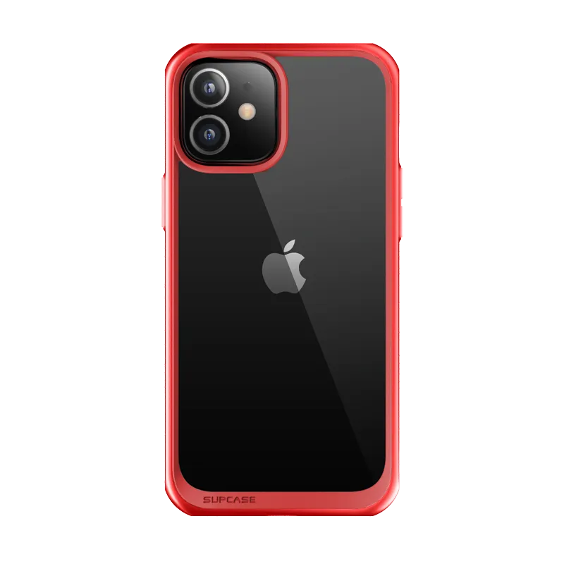 iPhone 12 mini 5.4 inch Unicorn Beetle Style Slim Clear Case-Red Hybrid Finish Texture Elegant Layer Texture