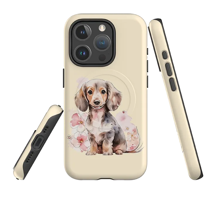 Smooth Surface Layer Travel Ready iPhone MagSafe Tough Case - Cute Dog Q