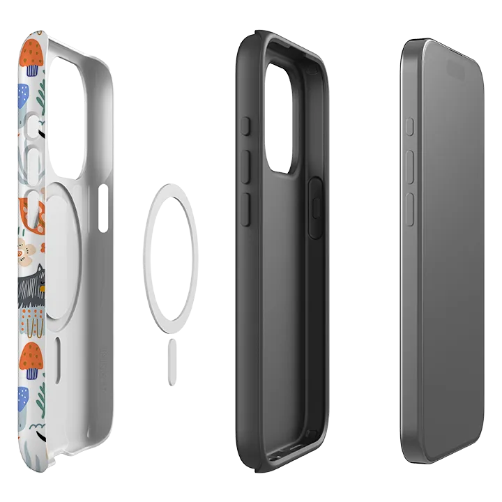 iPhone MagSafe Tough Case -  Dog Floral Pattern Protective Finish Soft Shape