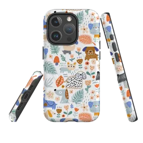 iPhone MagSafe Tough Case -  Dog Floral Pattern Protective Layer