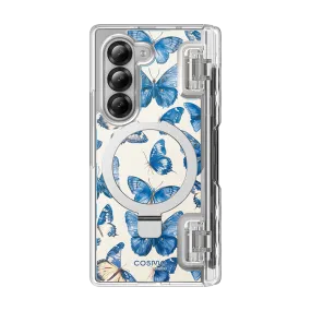 Galaxy Z Fold6 Cosmo Pro - Blue Butterfly Matte Pattern Design