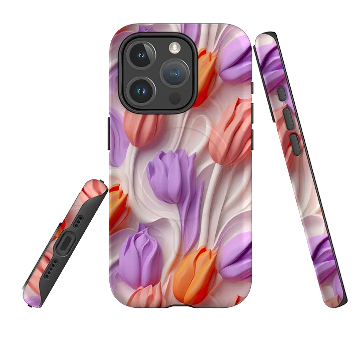 iPhone MagSafe Tough Case - Rotterdam Tulips Grip Texture Refined Texture