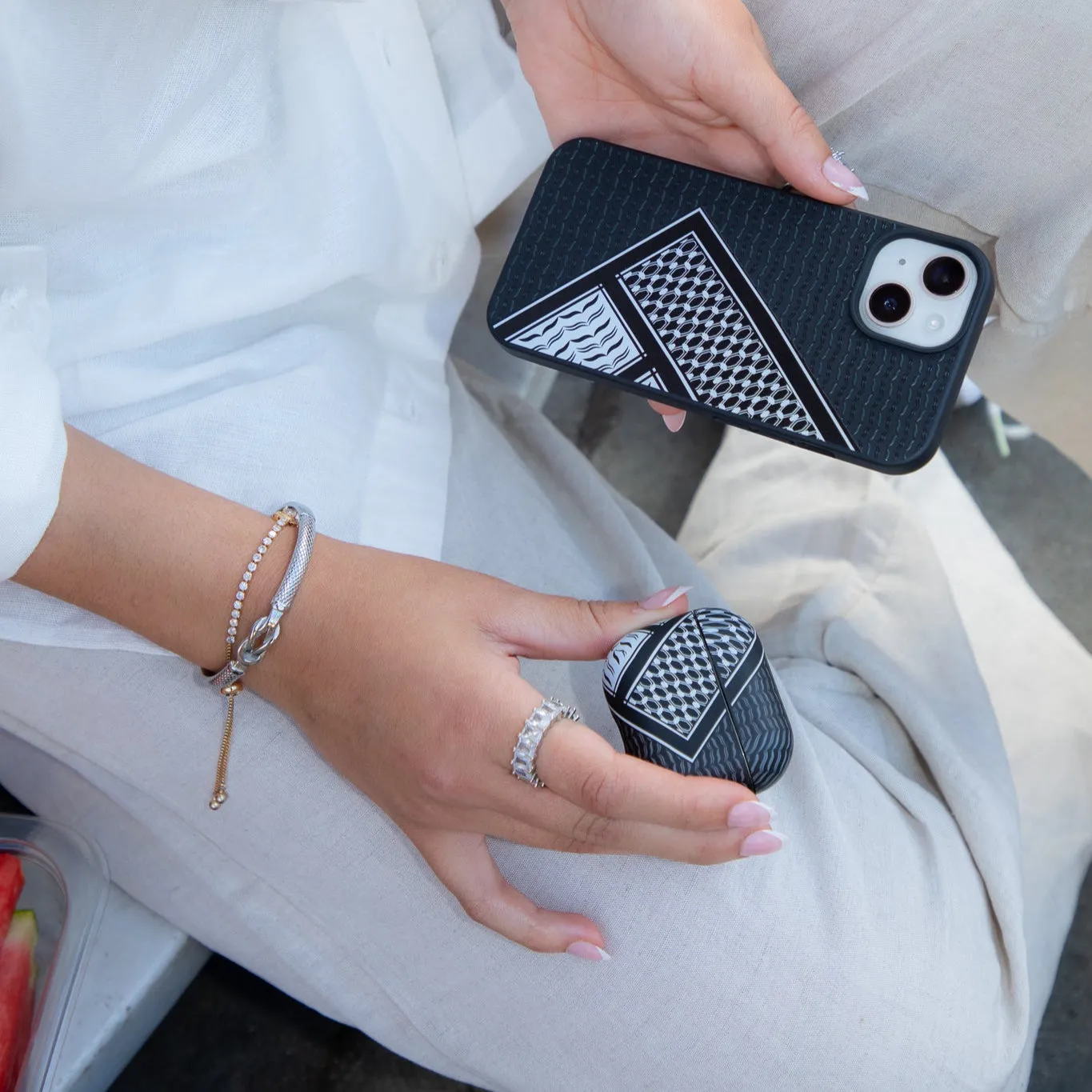 Keffiyeh Airpods Case Cover Durable Protection Layer