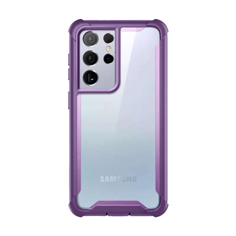 Affordable option Galaxy S21 Ultra Ares Clear Rugged Case - Purple