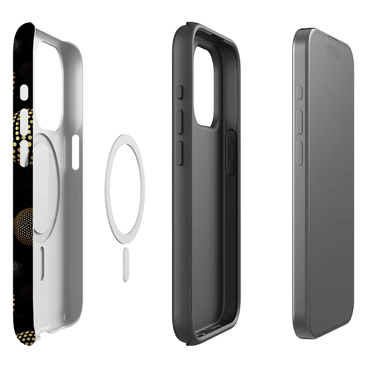 iPhone MagSafe Tough Case - Dark Polka Modern Grip Design Protective Structure