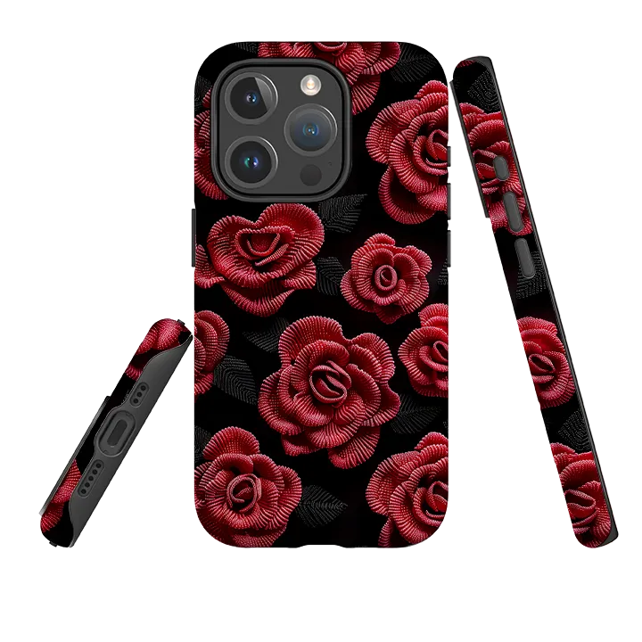 Smooth Shape Rugged Frame Design iPhone MagSafe Tough Case - Dark Roses II