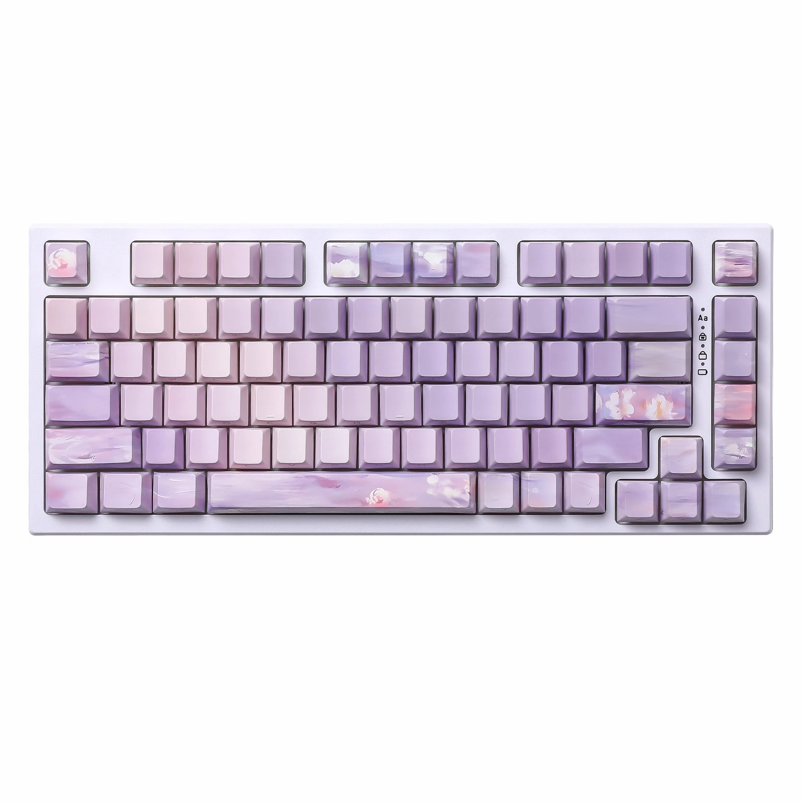RGB Sync Mechanical Key Switches Soft Touch Keys YUNZII Water Lily Cherry Profile Keycap Set