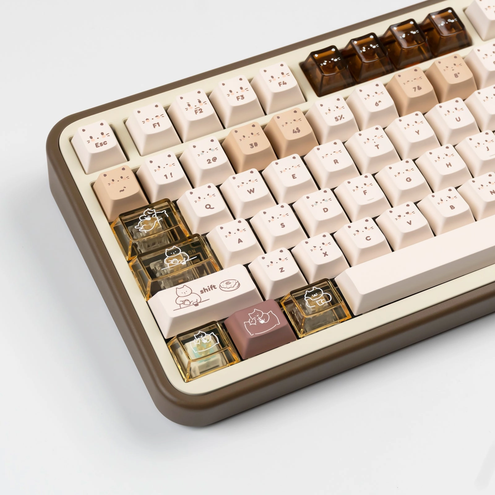 Software Driven YUNZII Jelly Coffee Kitten Cherry Profile Keycap Set Gaming Precision