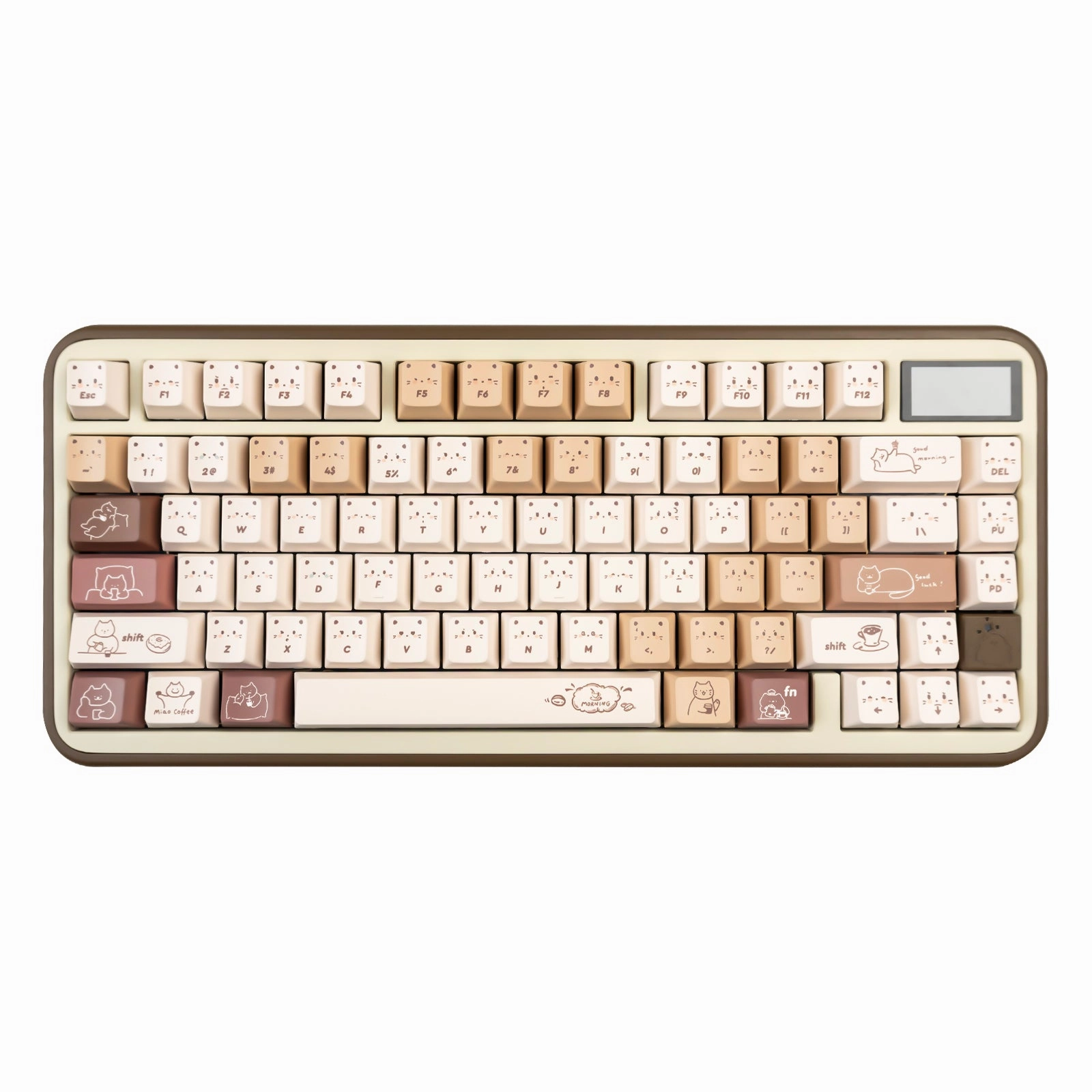 Linear Feel Software Driven YUNZII Jelly Coffee Kitten Cherry Profile Keycap Set