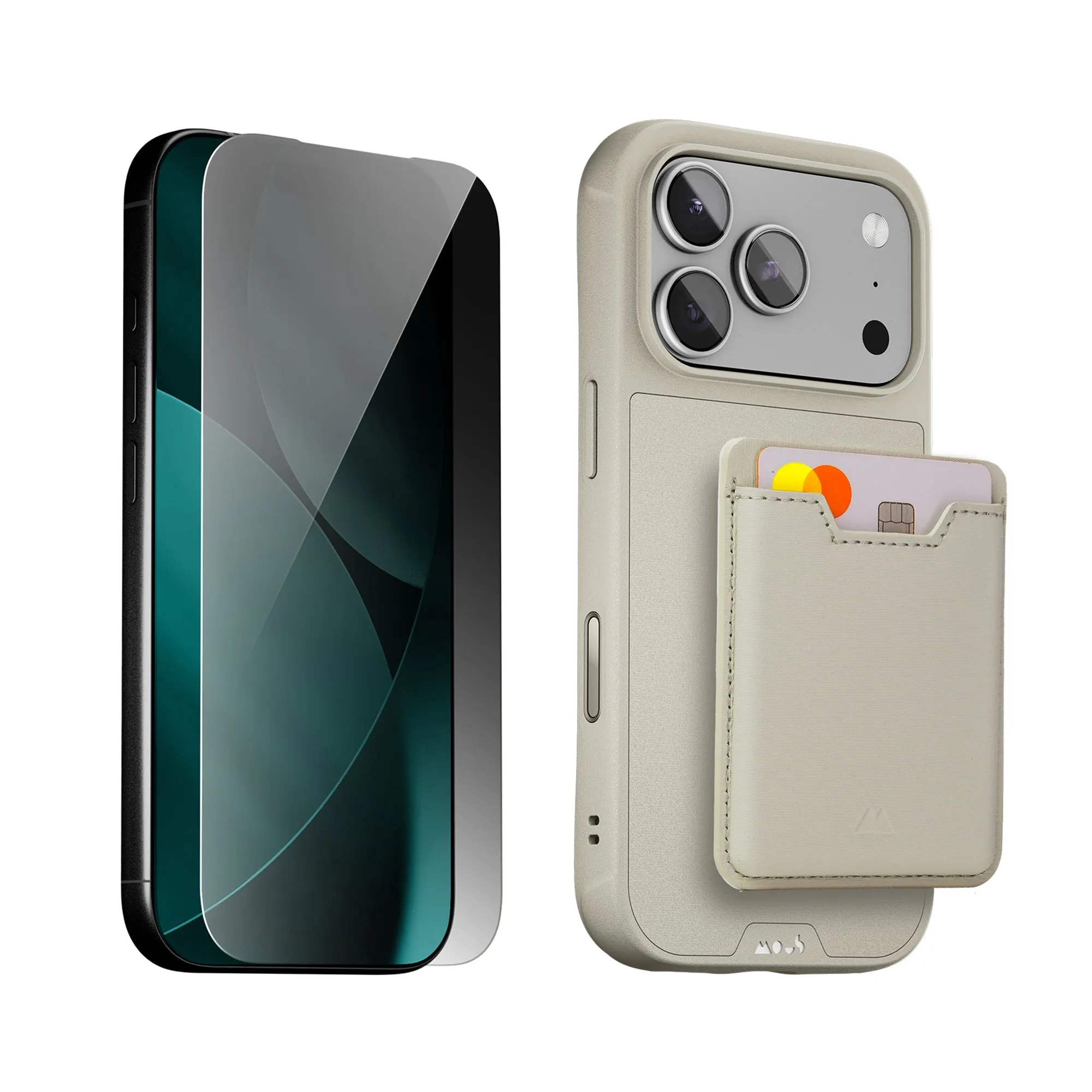Stone Protective Case, Screen Protector and Card Wallet - iPhone Starter Kit Ultra-Clear Glass