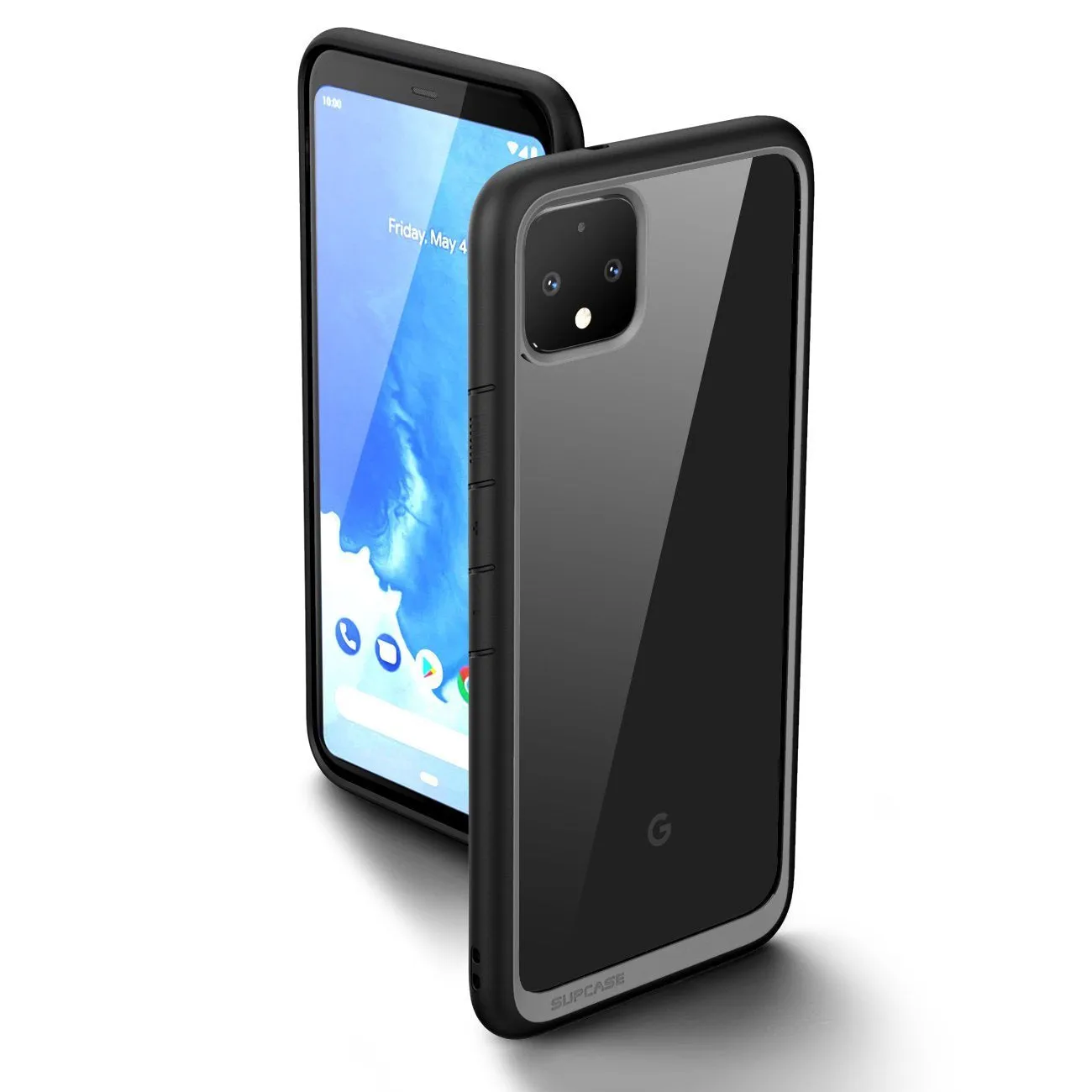 Premium Surface Finish Ergonomic Feel Google Pixel 4 XL Unicorn Beetle Style Clear Case-Black
