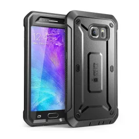 Galaxy S6 Unicorn Beetle Pro Full Body Rugged Holster Case with Screen Protector-Black Stylish Detail Layer Soft Silicone