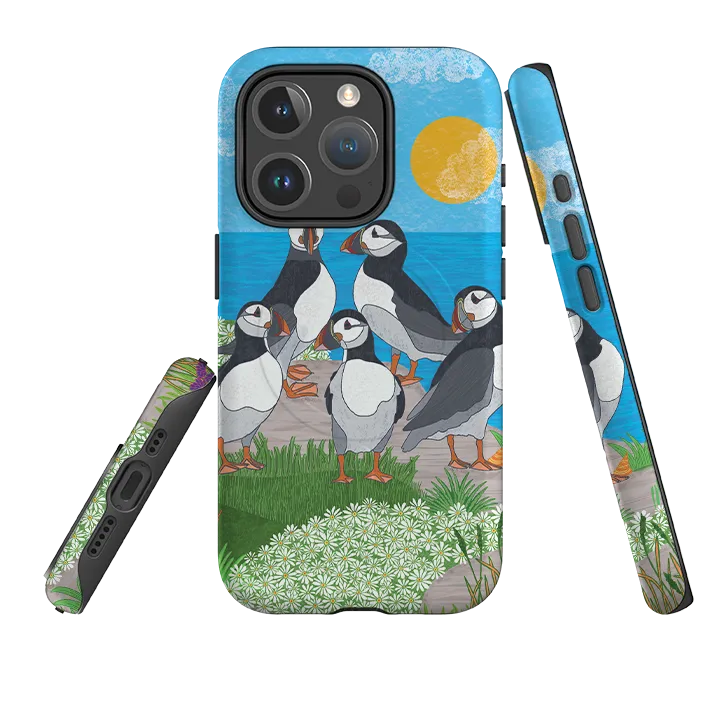 Travel Companion Comfort Design Layer iPhone MagSafe Tough Case - Puffins By Natalie Pedetti Prack