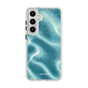 Galaxy S24 Plus Halo MagSafe Cute Phone Case - Blue Retro Waves Gloss Touch