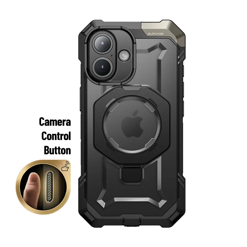 Premium Shield iPhone 16 6.1 inch UB Grip MagSafe Camera Control Button Phone Case-Black