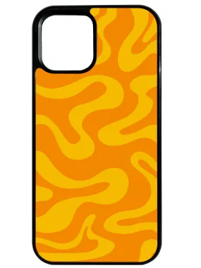 Compact Build Rugged Frame Design Liquid Swirl in Orange and Yellow Phone Case