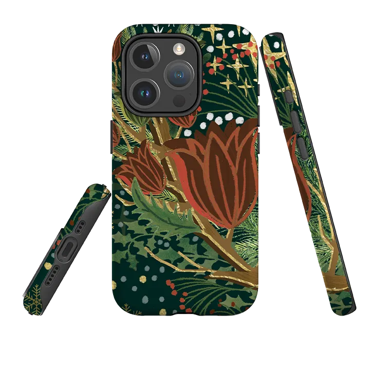 Smooth Pattern Finish Sleek Appearance iPhone MagSafe Tough Case - Winter Deer II By Emma Frances Grant