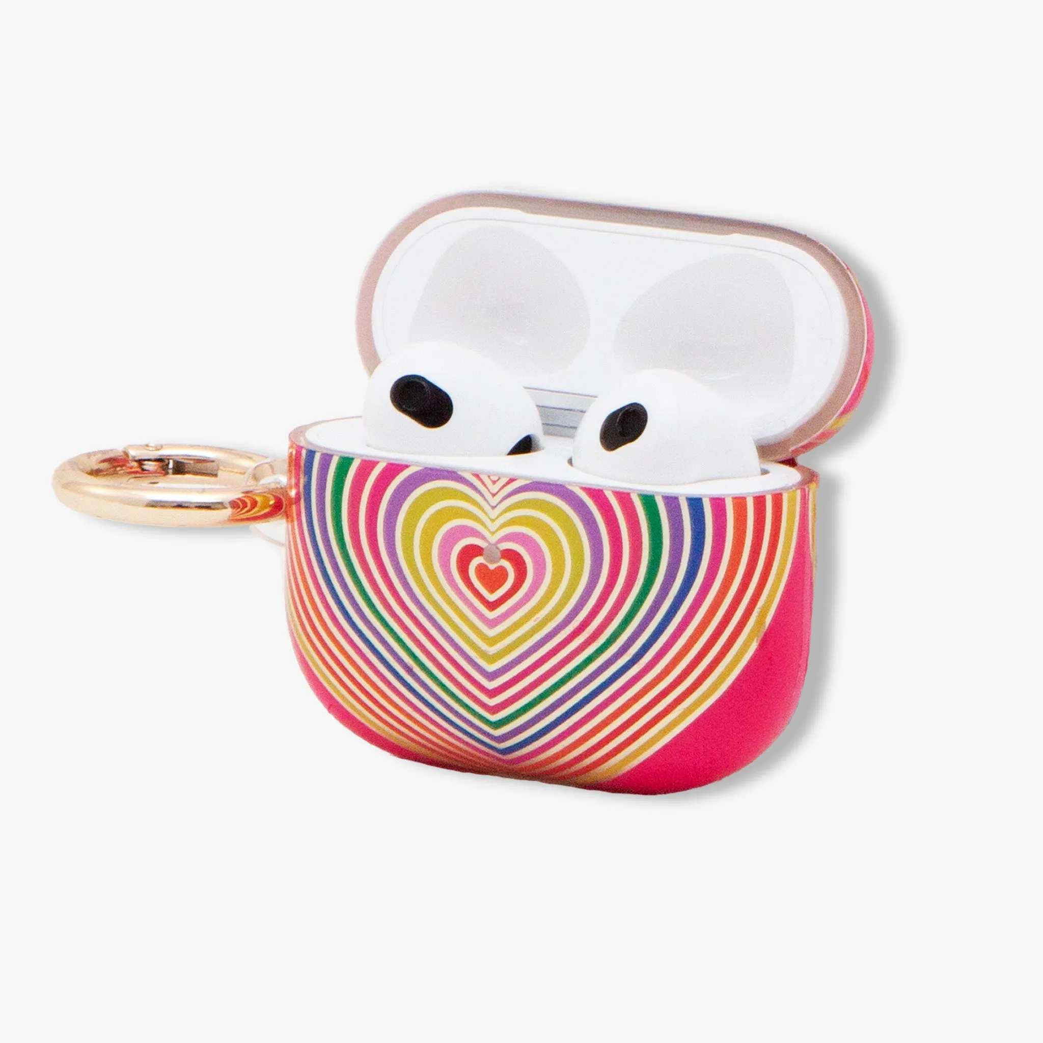 Matte Finish Durable Quality Rainbow Hearts AirPods Case