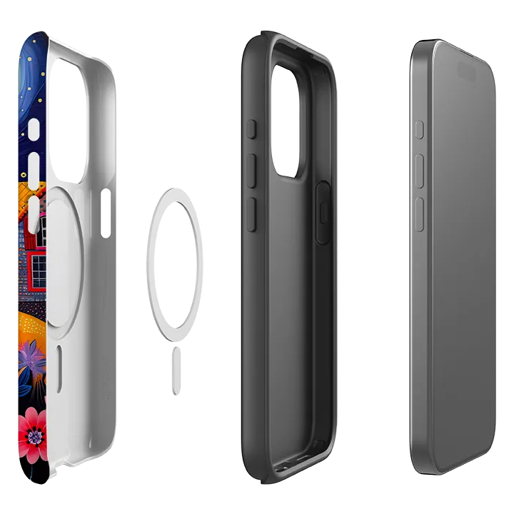 iPhone MagSafe Tough Case - Folk Art House I Rugged Edge Full Coverage