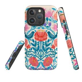 iPhone MagSafe Tough Case -  Floral Birds By Nina Pace Slim Profile Daily Grip
