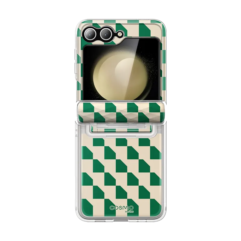 Galaxy Z Flip6 Cosmo - Green Checker Slim Edge Hybrid Material
