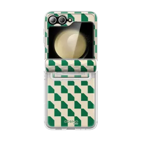 Galaxy Z Flip6 Cosmo - Green Checker Slim Edge Hybrid Material