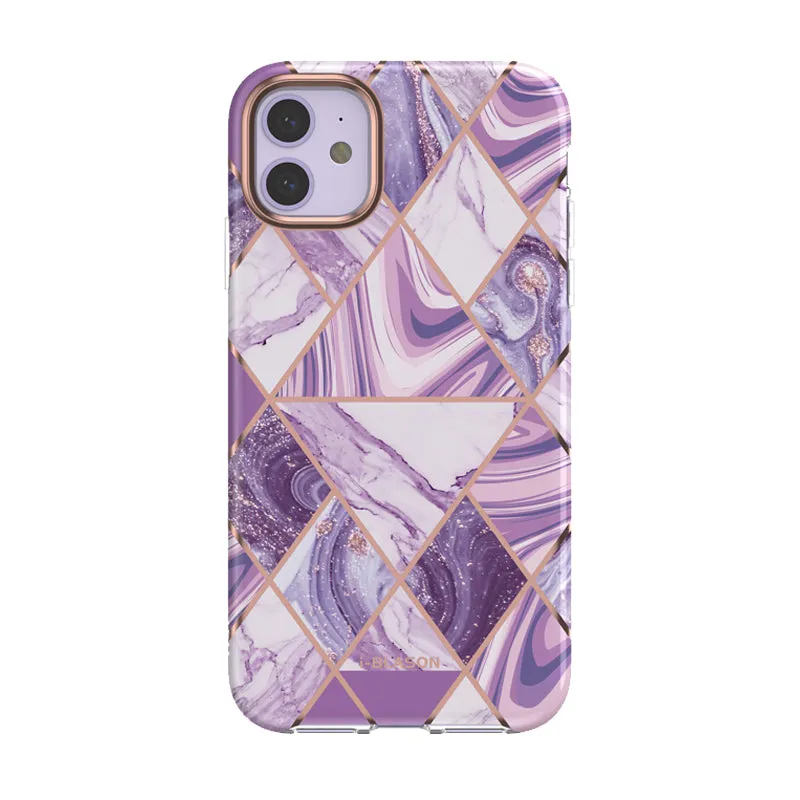 Flexible frame Protective Layer iPhone 11 Cosmo Lite Case-Marble Purple