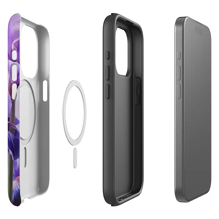 iPhone MagSafe Tough Case -  Mauve Floral Modern Look Vivid Pattern