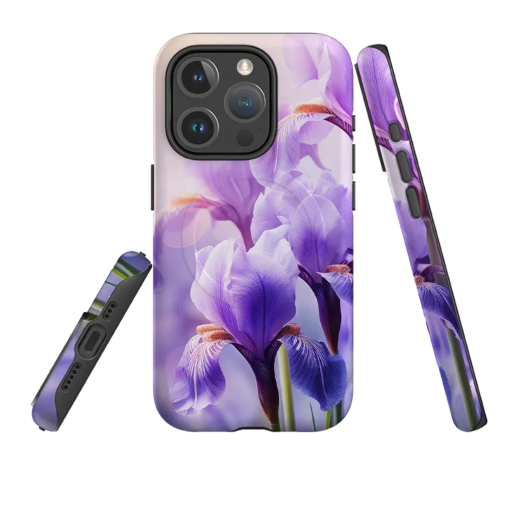 iPhone MagSafe Tough Case -  Mauve Floral Fashion Touch Premium Detail