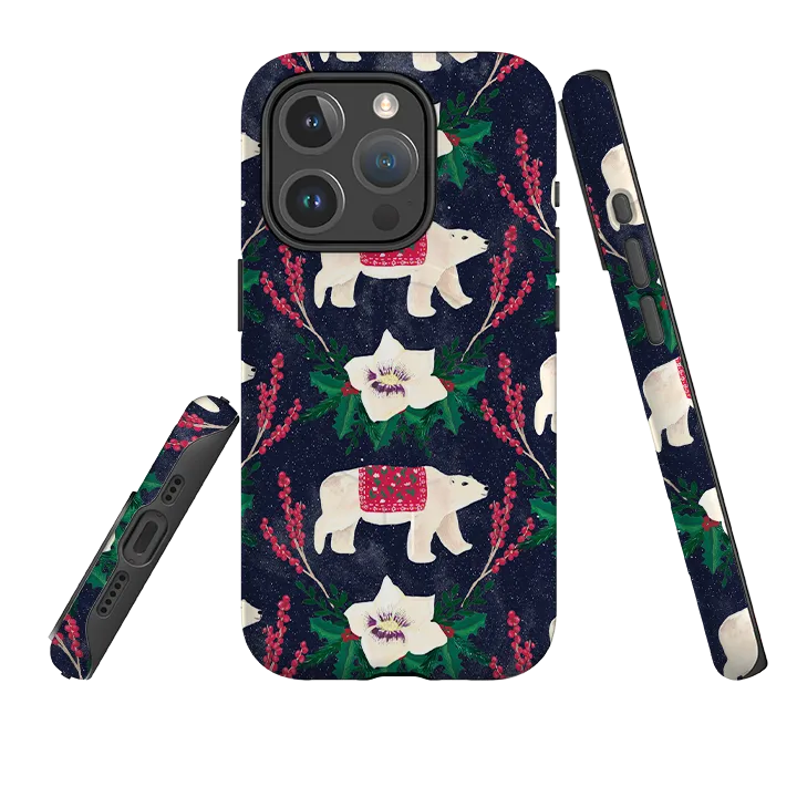 Pocket Safe iPhone MagSafe Tough Case - Midnight Polar Bears By Abby Jacobs